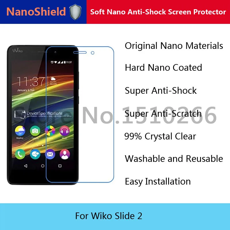 NanoShield Soft Nano Anti-Shock Screen Protector Mobile Phone Protective Film For Wiko Slide2 With Retail Packaging | Мобильные