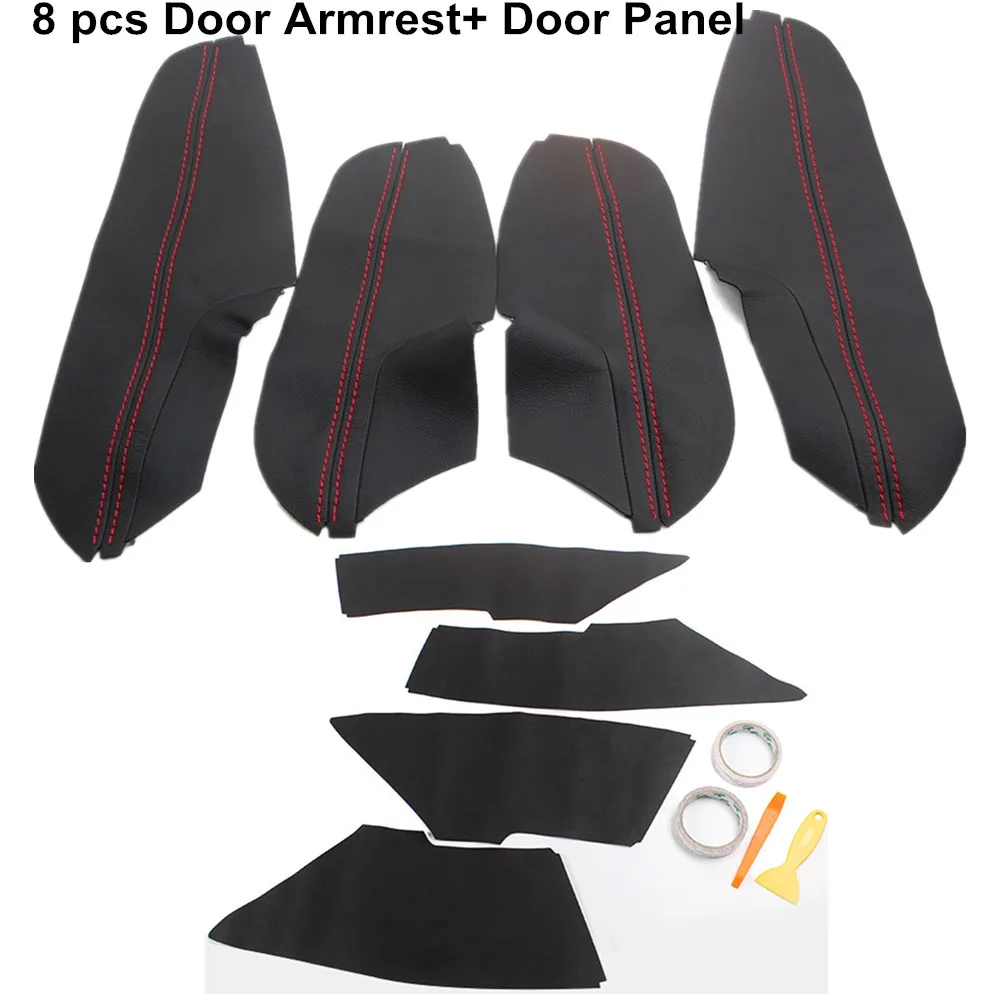 8pcs Авто полиуретановый дверной подлокотник+ Дверная панель, накладка на поверхность, защита от столкновений, автомобильный чехол для Mazda Axela M3,-, автомобильный стиль - Название цвета: 8pcs