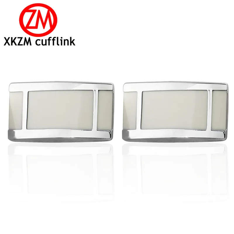 

High Quality French enamel white square Cufflink For Mens Shirt Brand suit Cuff Buttons Top sale Cuff Links Jewelry