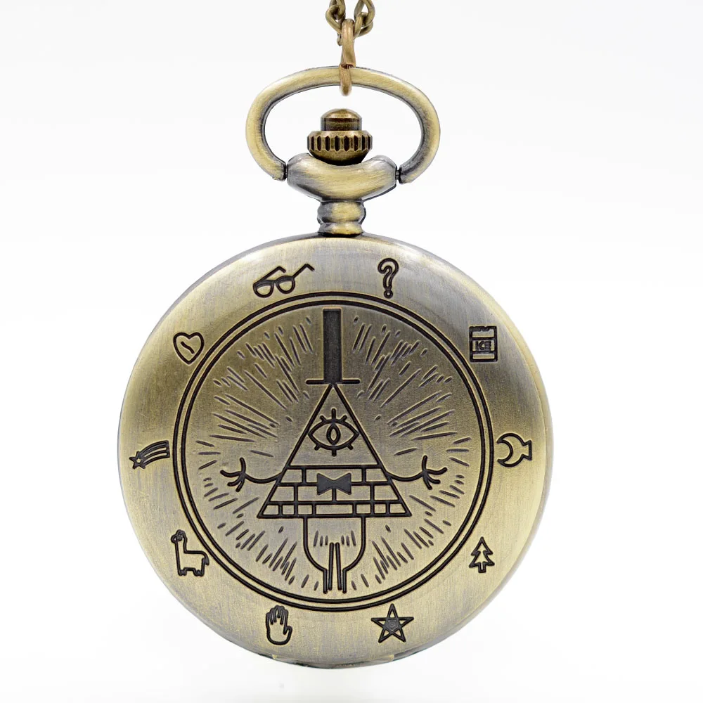 Винтажные бронзовые кварцевые карманные часы Гравити Фолз в стиле ретро с колье