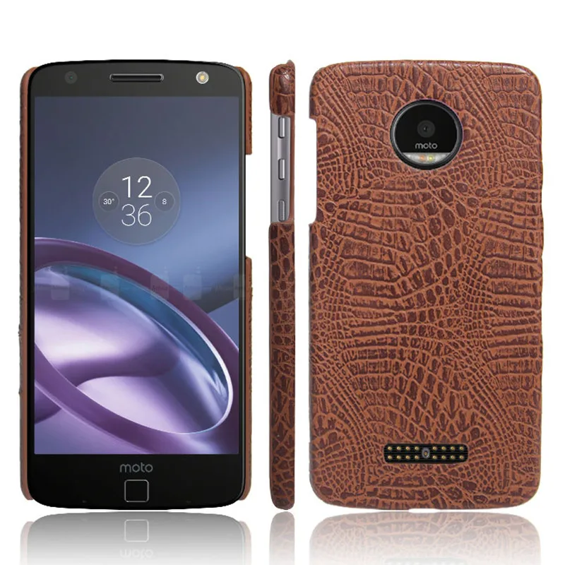 Для Motorola Moto Z Force Droid Роскошные Крокодиловой Кожи Кожа задняя Крышка Защитные