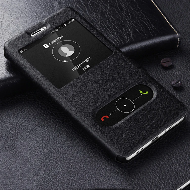 Кожаный чехол с окошком и подставкой для P10 P9 P8 lite Mate 8 9 Honor V9 V8 6X 5X 4X 7I 7 5A Y3 II Y5 Y6