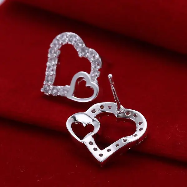 Серьги посеребренные серьги серебряные модные ювелирные инкрустированные