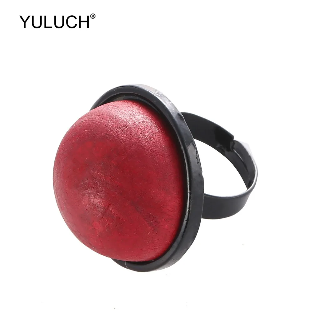 Модные красочные большие круглые деревянные кольца YULUCH элегантные