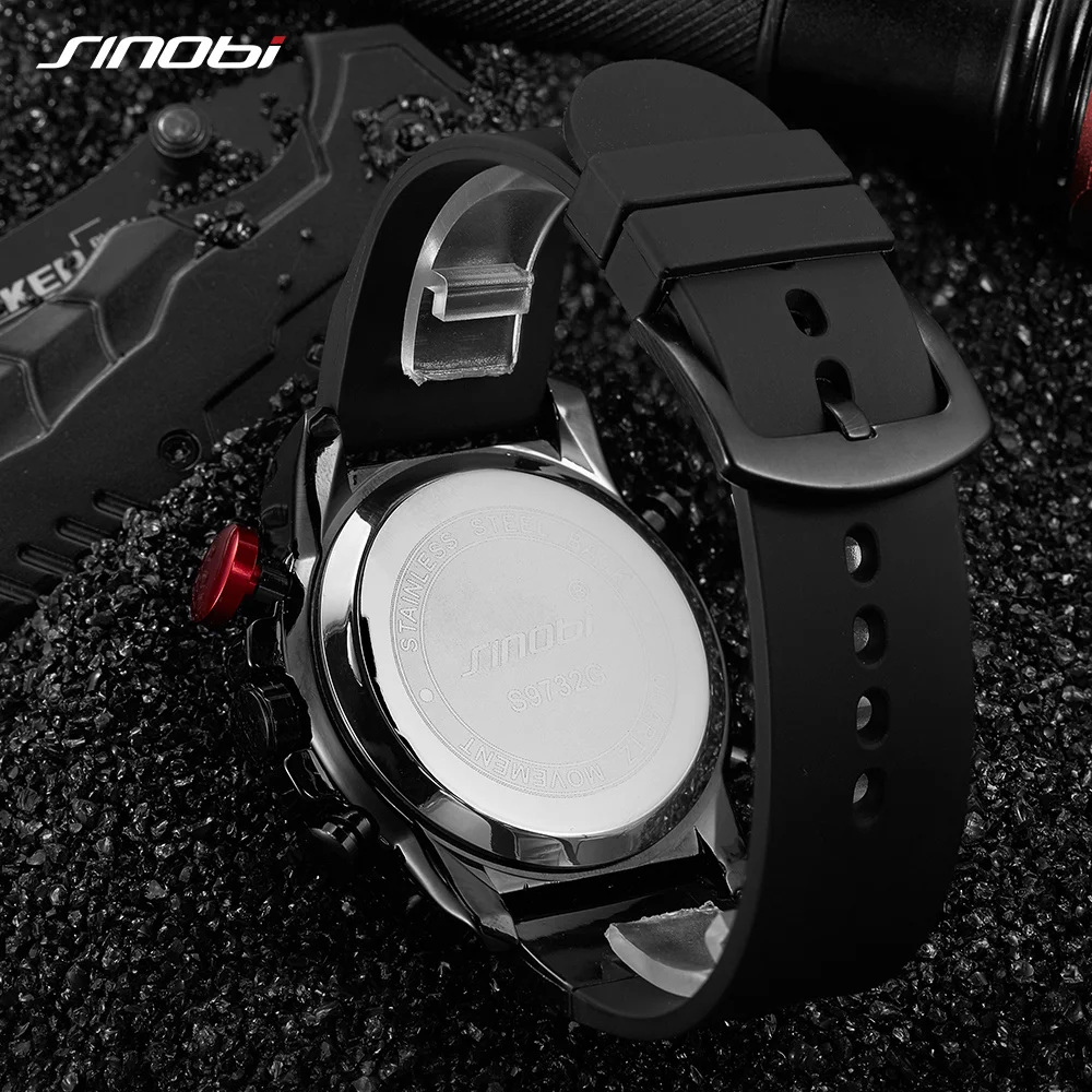 Часы Sinobi Мужские водонепроницаемые армейские спортивные кварцевые цифровые