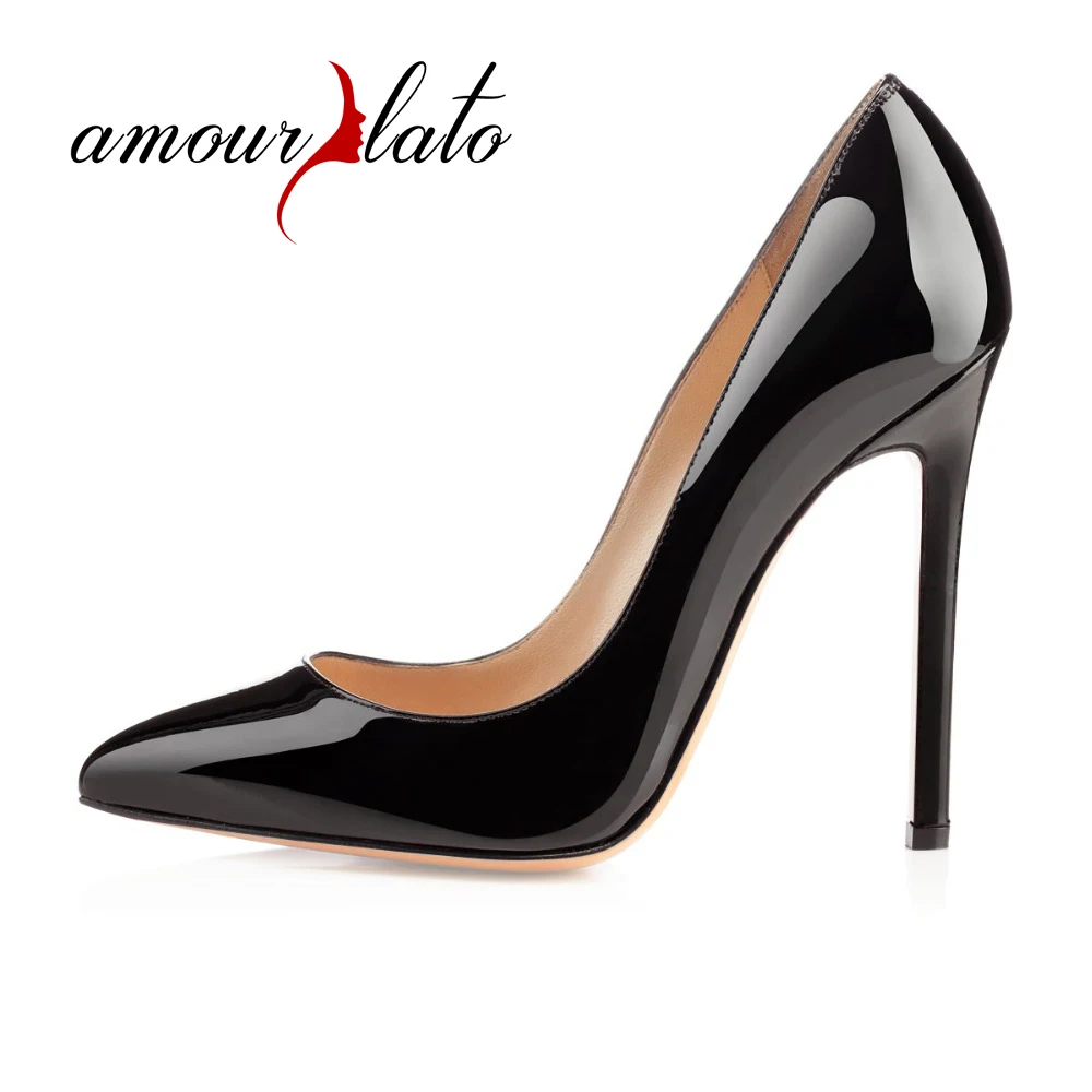 

Amourplato Ladies Women Handmade Fashion 120mm Sky High Heel Party Pumps Stiletto Heels Pumps Pointed Toe Patent Shoes Size 5-13