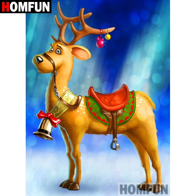 

HOMFUN 5D DIY Diamond Painting Full Square/Round Drill "Christmas deer" Embroidery Cross Stitch gift Home Decor Gift A08560