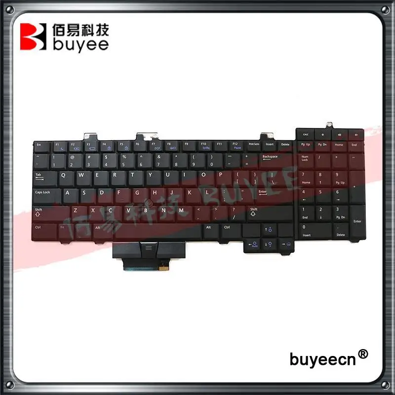 

95% New Black US Layout D113R For Dell M6400 M6500 NSK-DE201 0D113R US Keyboard with Backlit Replacement