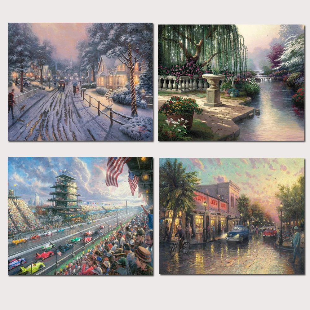 Thomas Kinkade вышел с ветром HD печать абстрактная живопись напечатанная на постеры