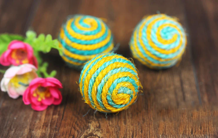 3 шт. кошка игрушка сизаль мяч котенок Забавный шарик тизер жевательный