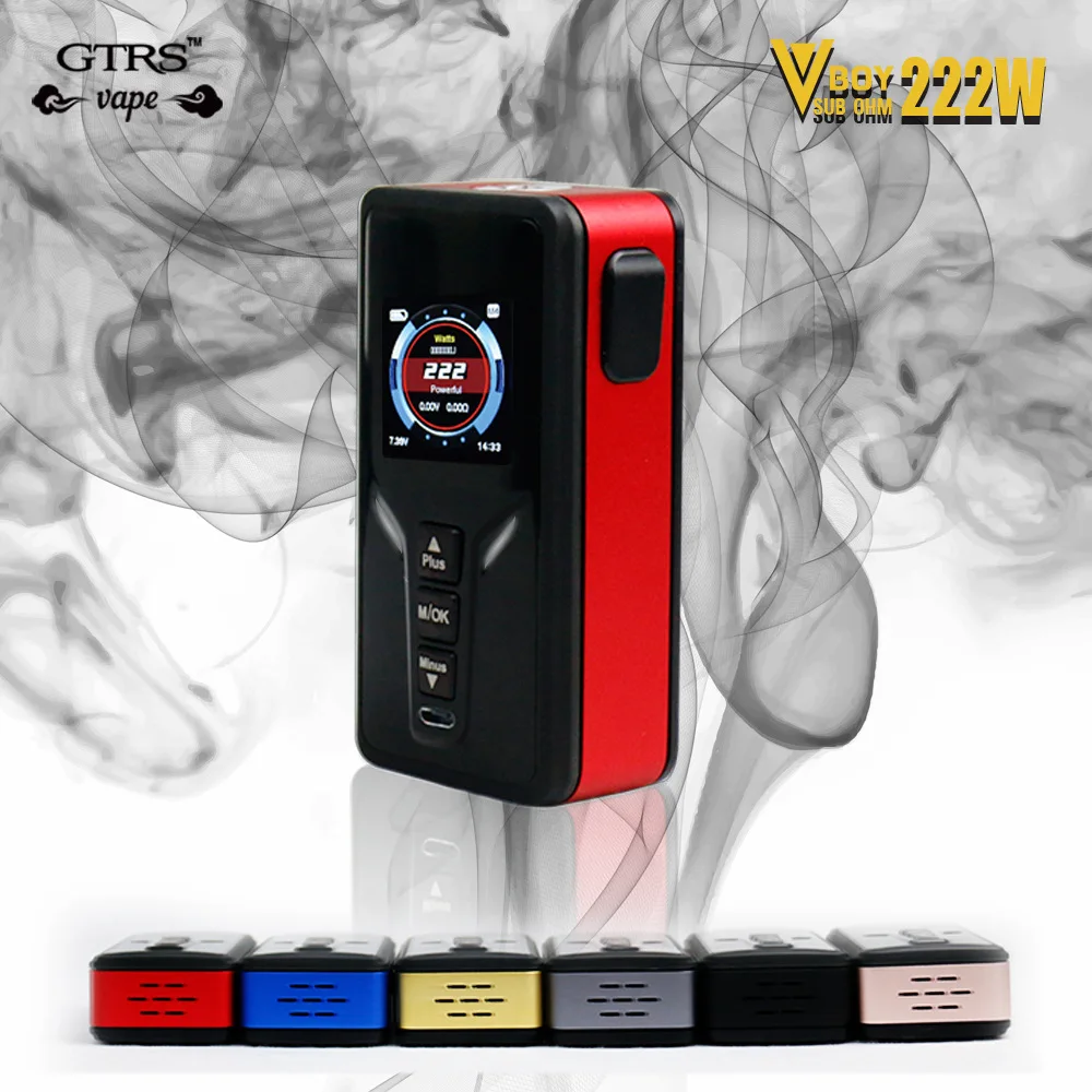Оригинальный GTRS VBOY 222 Вт 20700 TC коробка мод с чипом SX520 и Макс выход полноцветный