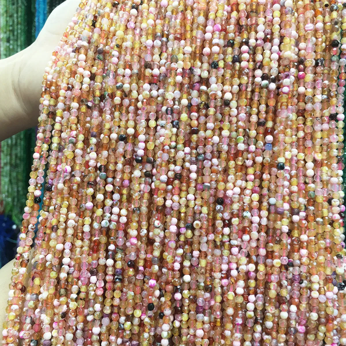 

Natural Stone Agates Small Beads 3 mm Section Loose Bead for Jewelry Making Necklace DIY Bracelet