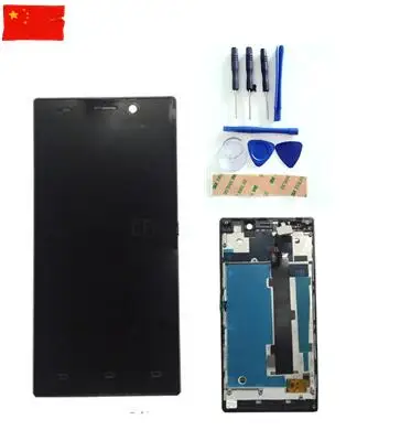 ЖК экран с дигитайзером сенсорного экрана и рамкой в сборе для Philips Xenium V787