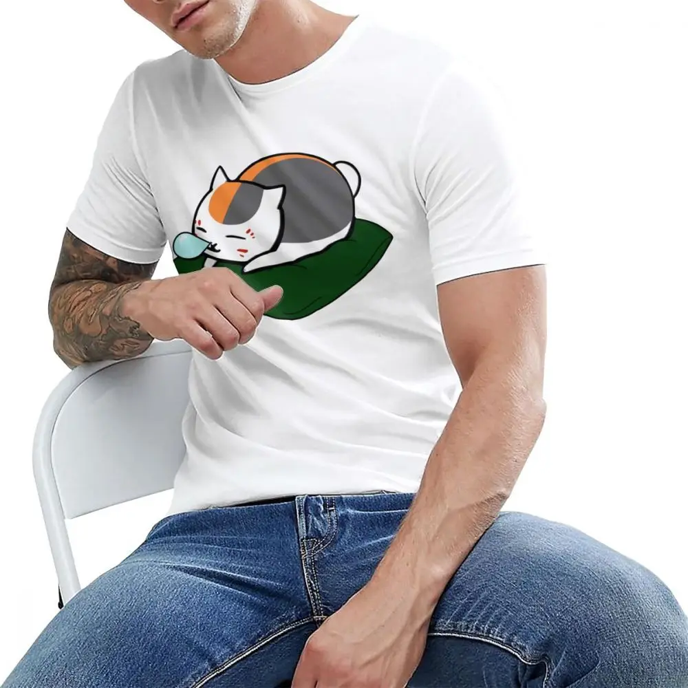 Oyasumi Nyanko Sense Sleep Tee с круглым воротником для отдыха Повседневная Мужская хлопковая