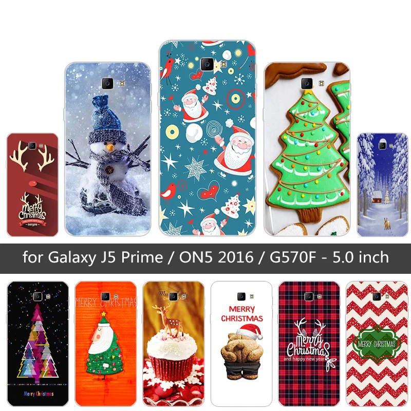 For Samsung Galaxy J5 Prime On5 2016 Merry Christmas Case Silicon TPU Silicone 5&quot Duos G570F Cover |