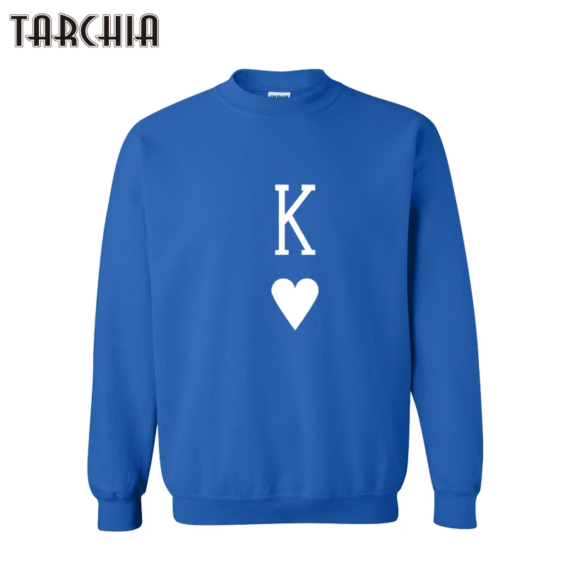 TARCHIA Oversized European Style Hip Hop Men Brand Top POKER K Printed Streetwear Fleece Fashion Hoodies Sweatshirt Harajuku | Мужская