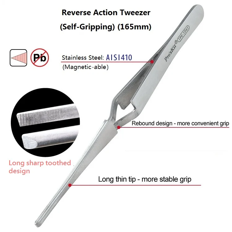 Пинцет Pro'sKit Proskit Reverse Action магнитный инструмент для ремонта с