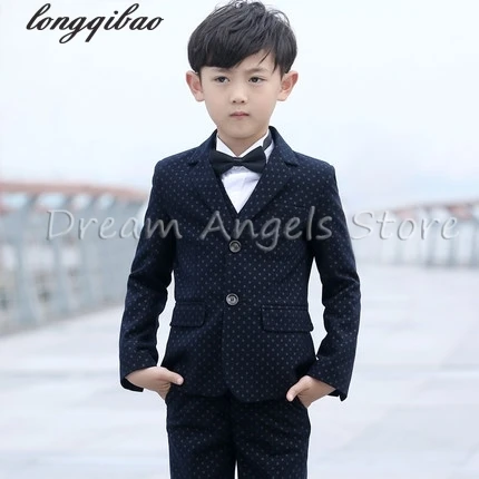 Голубой (пиджак+жилетка+ брюки+рубашка+ бабочка галстук) костюм для мальчика