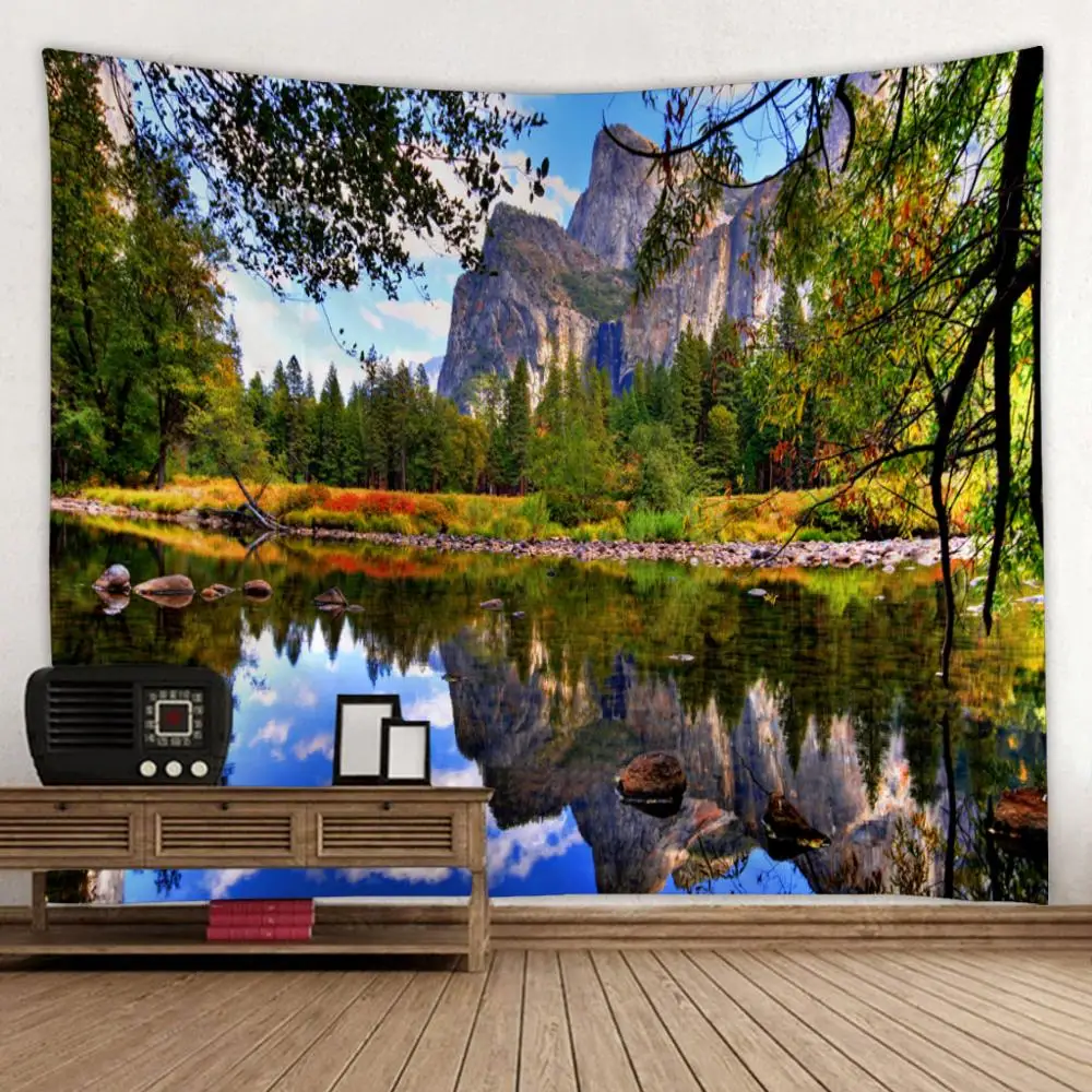 Tapestry Wall Hanging Bed Spread Beach Towel Table Cloth Yoga Mat Home Decoration Landscape Design Rectangle 150cmx130cm | Дом и сад