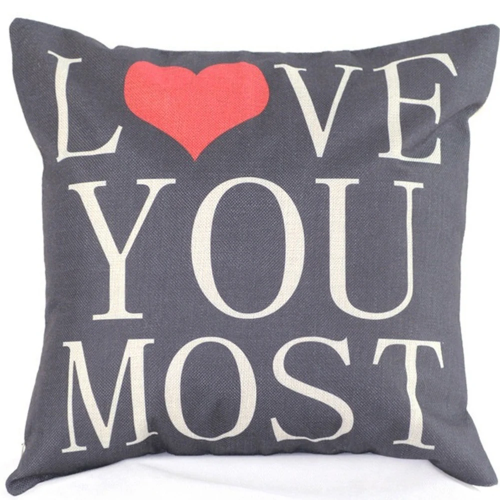 Pillow Case LOVE YOU MOST Cover Romantic Wedding Valentine's Gifts 45cm | Дом и сад