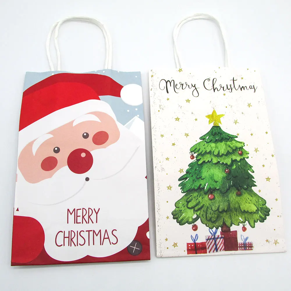 

20pcs Christmas Paper Bag DIY Christmas Gifts Cookies Treat Candy Envelope Bags Merry Christmas Guests Wrapping Bags Supplies