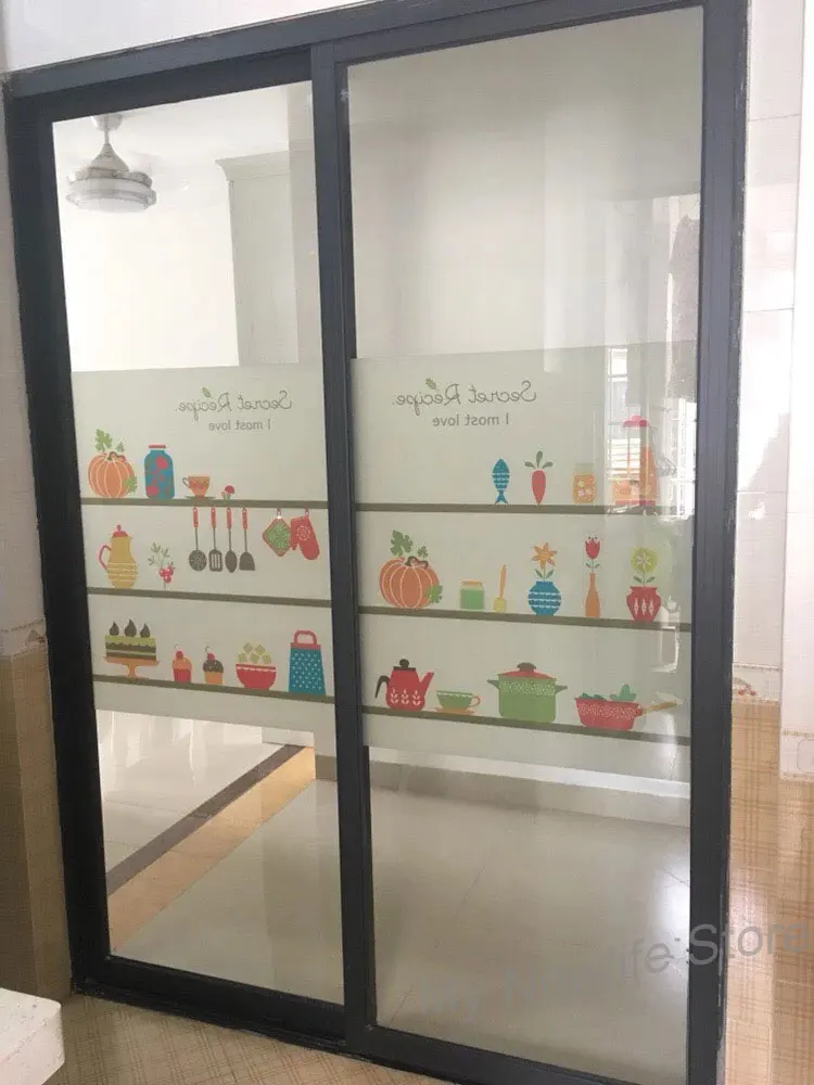Статическое цепляющее кухонное окно Пленка стеклянная наклейка на заказ размер витражное окно конфиденциальности наклейка раздвижная офисная дверь украшение дома