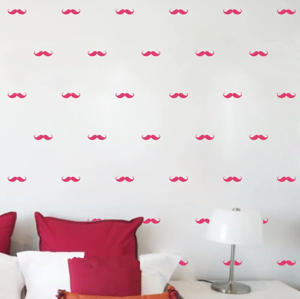 

60 Pcs / lot Moustache Kids Room Wall Sticker Nursery Kids Baby Room Home Decoration Art Removable Decal Y-148