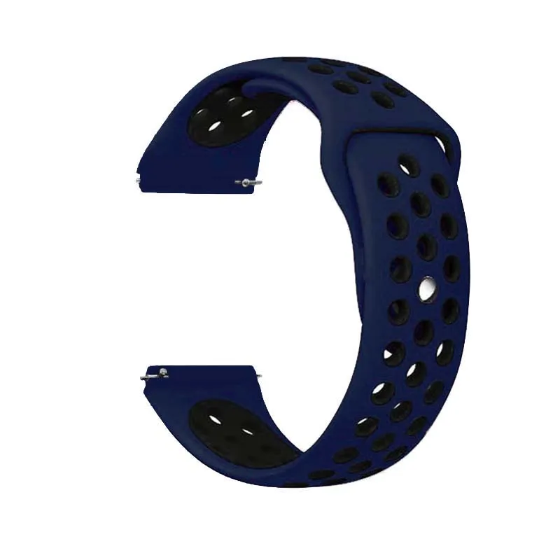 17 Dark blue black 20 22 мм силиконовый ремешок для samsung gear sport S2 S3 Classic Frontier watch Band huami amazfit pace Bip BIT Lite huawei Watch 2 - Цвет ремешка: 17 Dark blue black