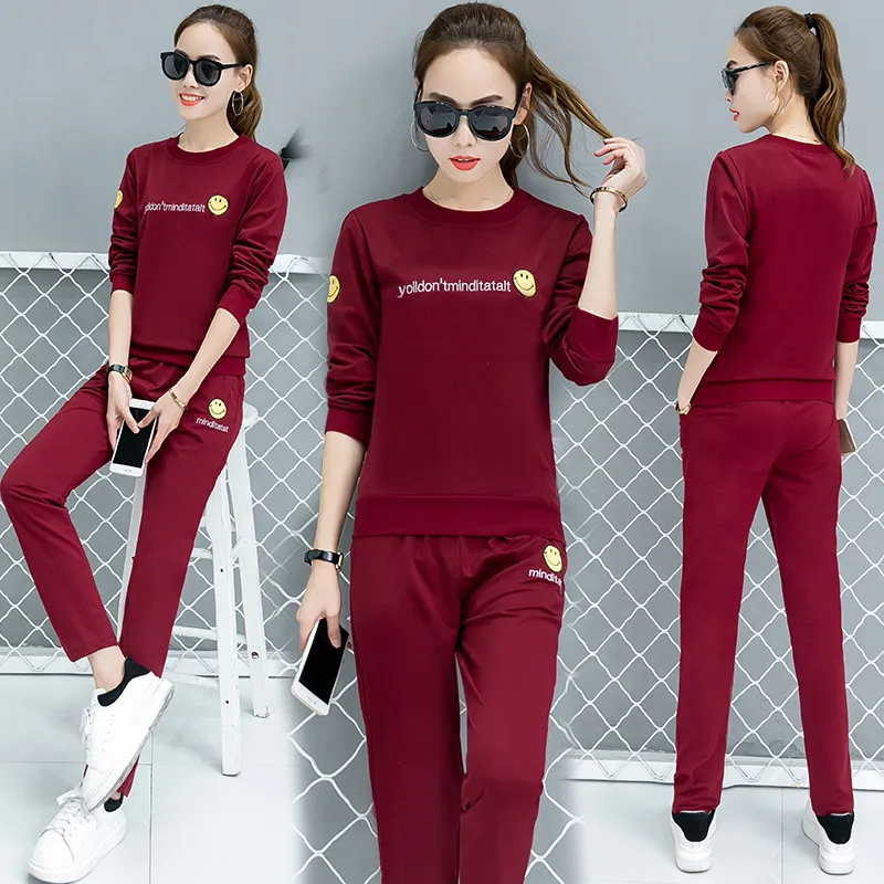 Плюс Размеры Новая мода Повседневное комплект из 2 частей 2017 женская обувь письмо