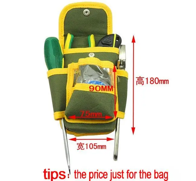 

SunRed high quality green electronic newest 600D oxford pocket tool pouch hand tools NO.109 freeshipping