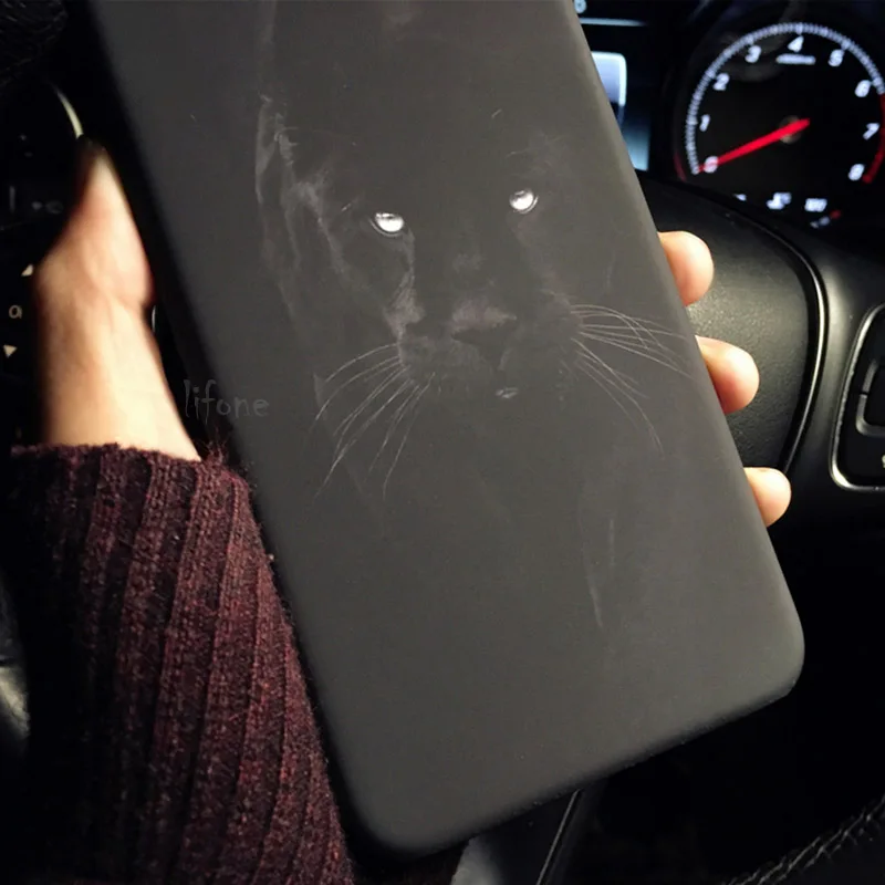 Kerzzil Чеширский кот Черная пантера Чехлы для iPhone 7 6 6S 8 Plus Матовый Жесткий PC задняя