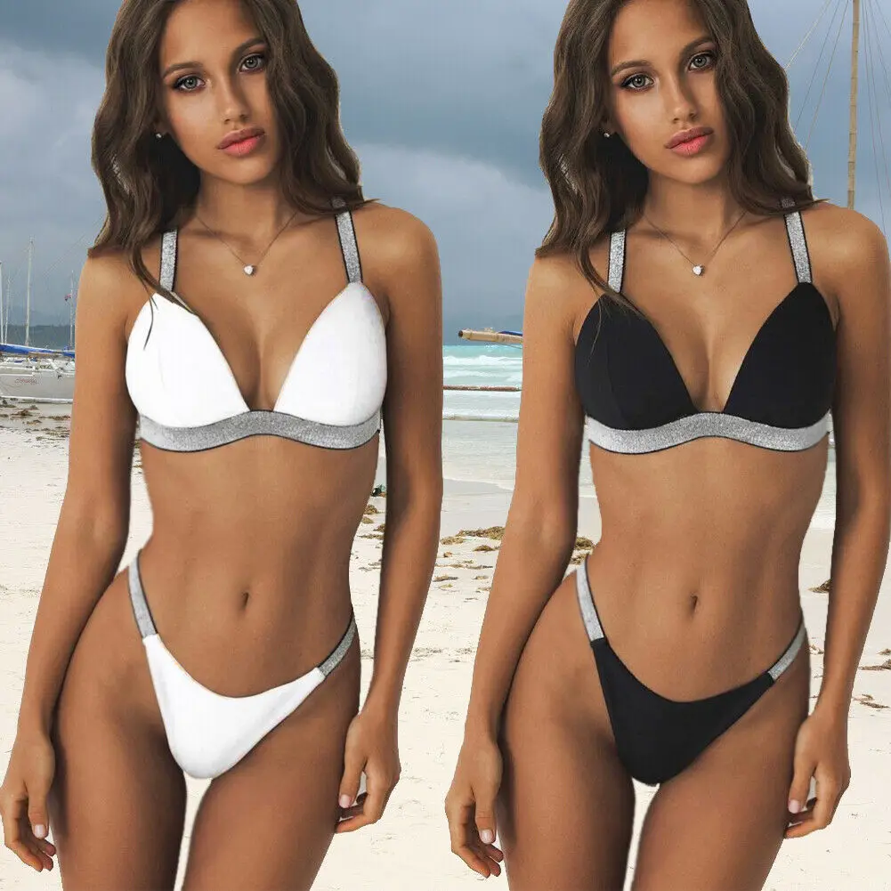 Hirigin Sexy Thong G sting Bikini 2019 Swimsuit Women New Push Up Padded Fashion Bathing Suit Beach Bequini Set | Женская одежда