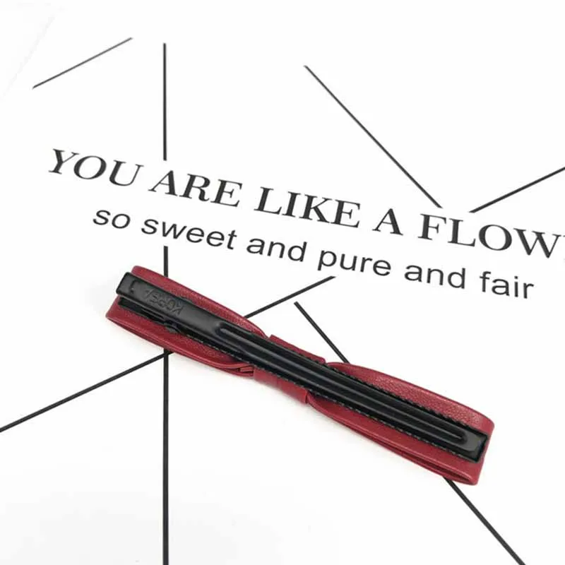 Детские Модные кожаные однотонные заколки для волос женщин и девочек милые