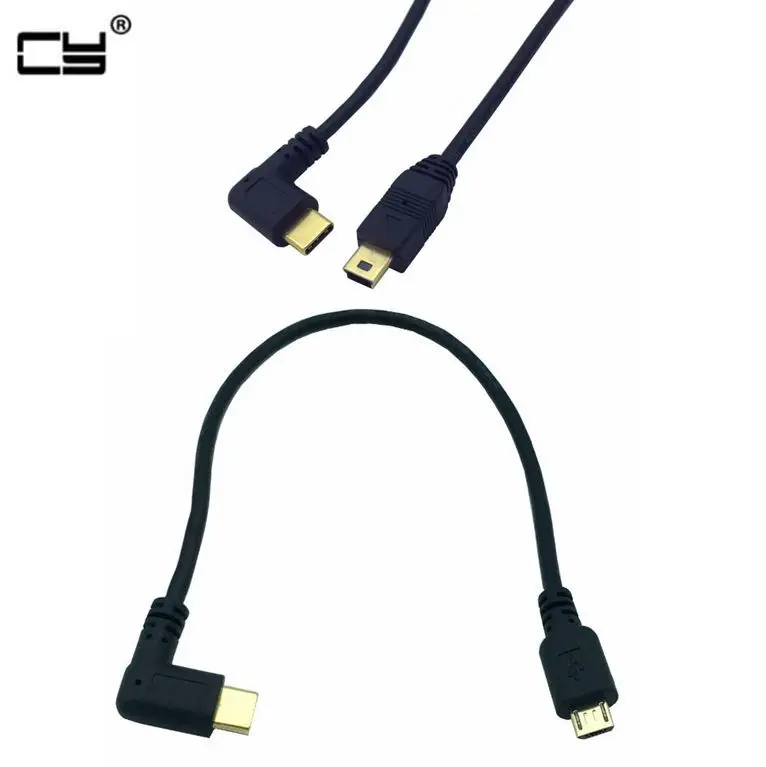 Кабель Micro Mini USB 5 контактов папа 3 1 Type C колено Мини 2 0 OTG адаптер для передачи