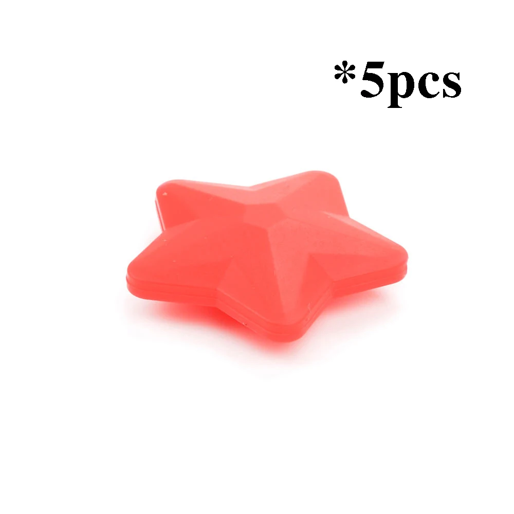 scarlet red LOFCA, 5 шт., Звездные силиконовые бусины, Мягкий прорезыватель, форма звезды, BPAFREE, для детей, сделай сам, ювелирный браслет, ожерелье и подвеска, уход за полостью рта - Цвет: scarlet red