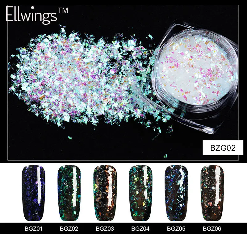 Ellwings необычный блеск пудра Хамелеон для ногтей блестки облако блестка хлопья
