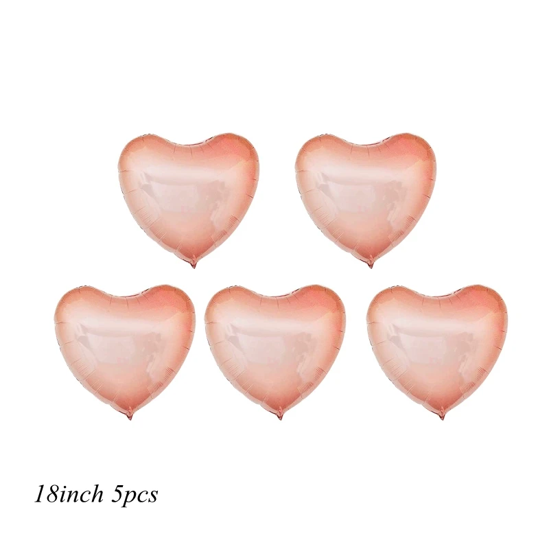 5pcs rose gold heart 1 Набор серия розово-золотого цвета Звездный воздушный шар из фольги шампанское сердце шар Свадебная вечеринка Декор латексные шары для украшения дня рождения - Цвет: 5pcs rose gold heart