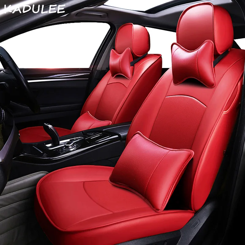 Deluxe Edition Чехол KADULEE из натуральной кожи для автомобильных сидений, набор для Volkswagen vw Caravelle sharan UP Variant, чехлы для автомобильных сидений - Название цвета: Deluxe Edition