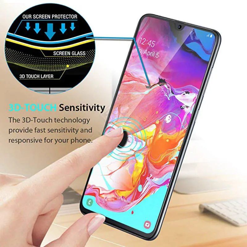 XINDIMAN стекло для samsung A20 9D Закаленное пленка Черный Полный экран протектор galaxy