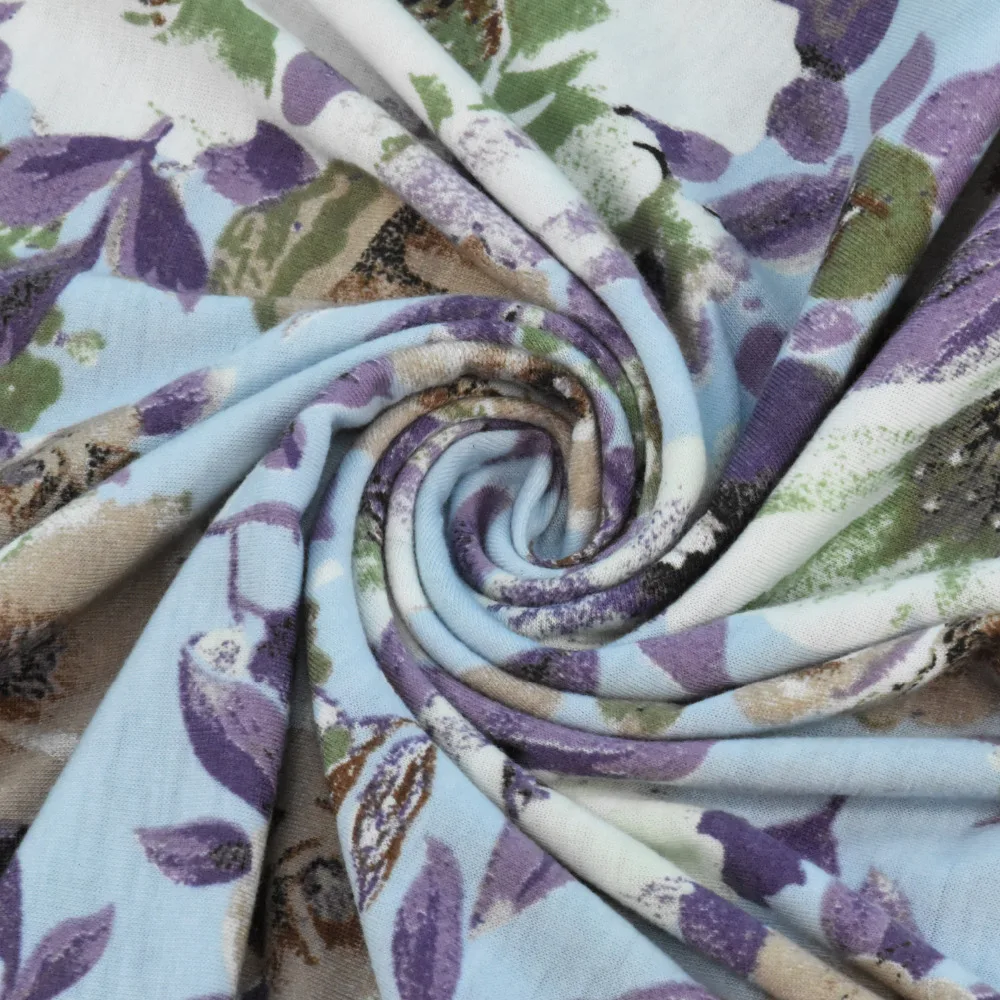 2018 big flower printed fashion garment jersey fabric for sewing women's pant dress skirt socks T-shirt wholesale 165cm*100cm | Дом и сад