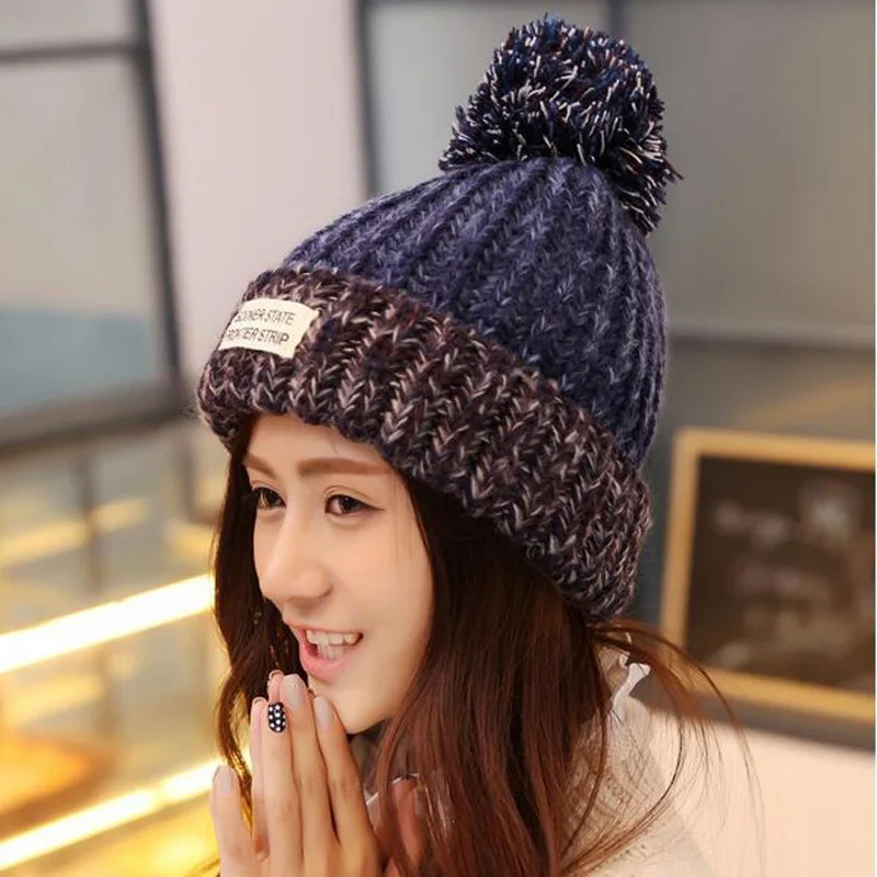 Корейские модные шляпы Gorros новый стиль вязаная Лоскутная шапка бини для женщин