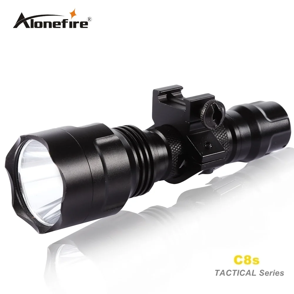 AloneFire C8 CREE XM L2 T6 U3 светодиодный тактический флэш светильник фонарь 20 мм крепление