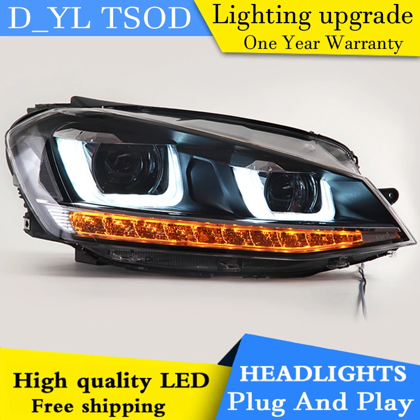 Стайлинг автомобиля светодиодный ная фара для VW golf 7 фары 2014-2015 mk7 L H7 hid Q5