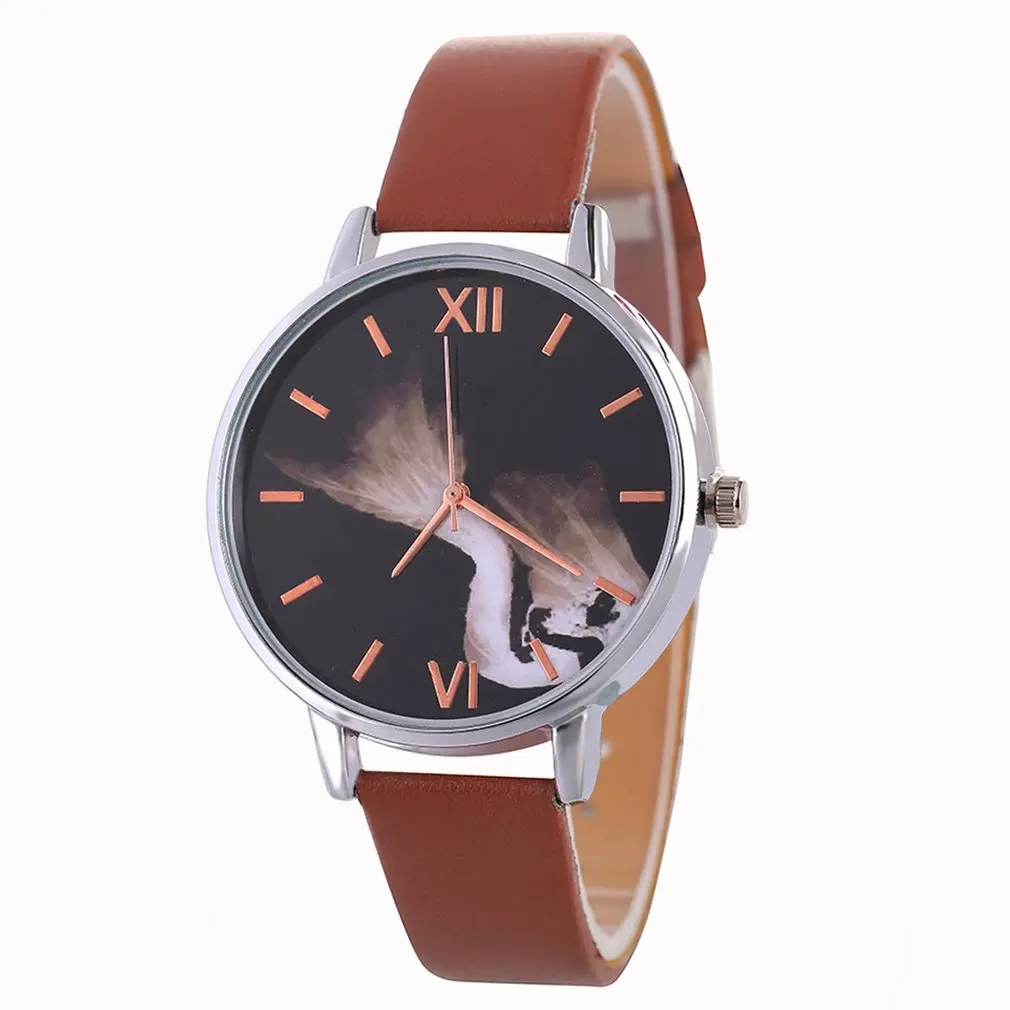 Женские наручные часы кварцевые кожаный ремень Простой дизайн Модный узор