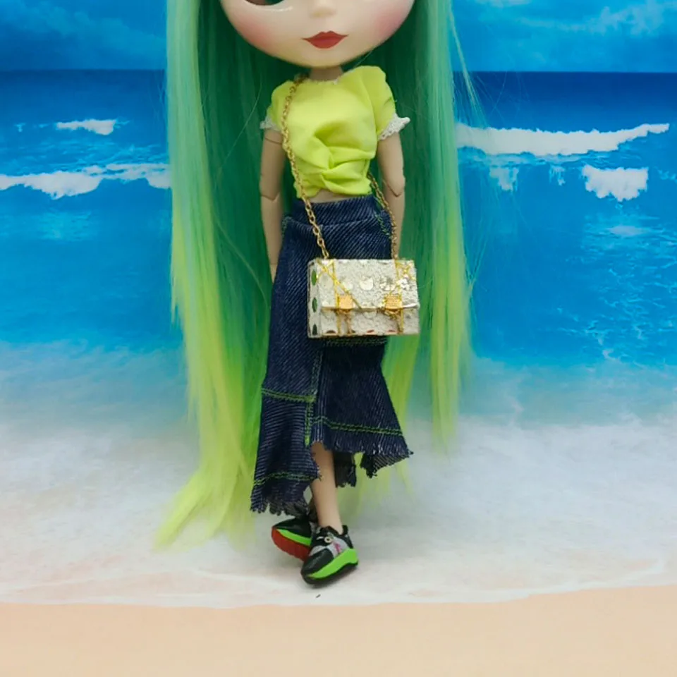 Модный Мини Золотой квадратный Bjd кукла на одно плечо сумка костюм для 1/6 1/4 1/3