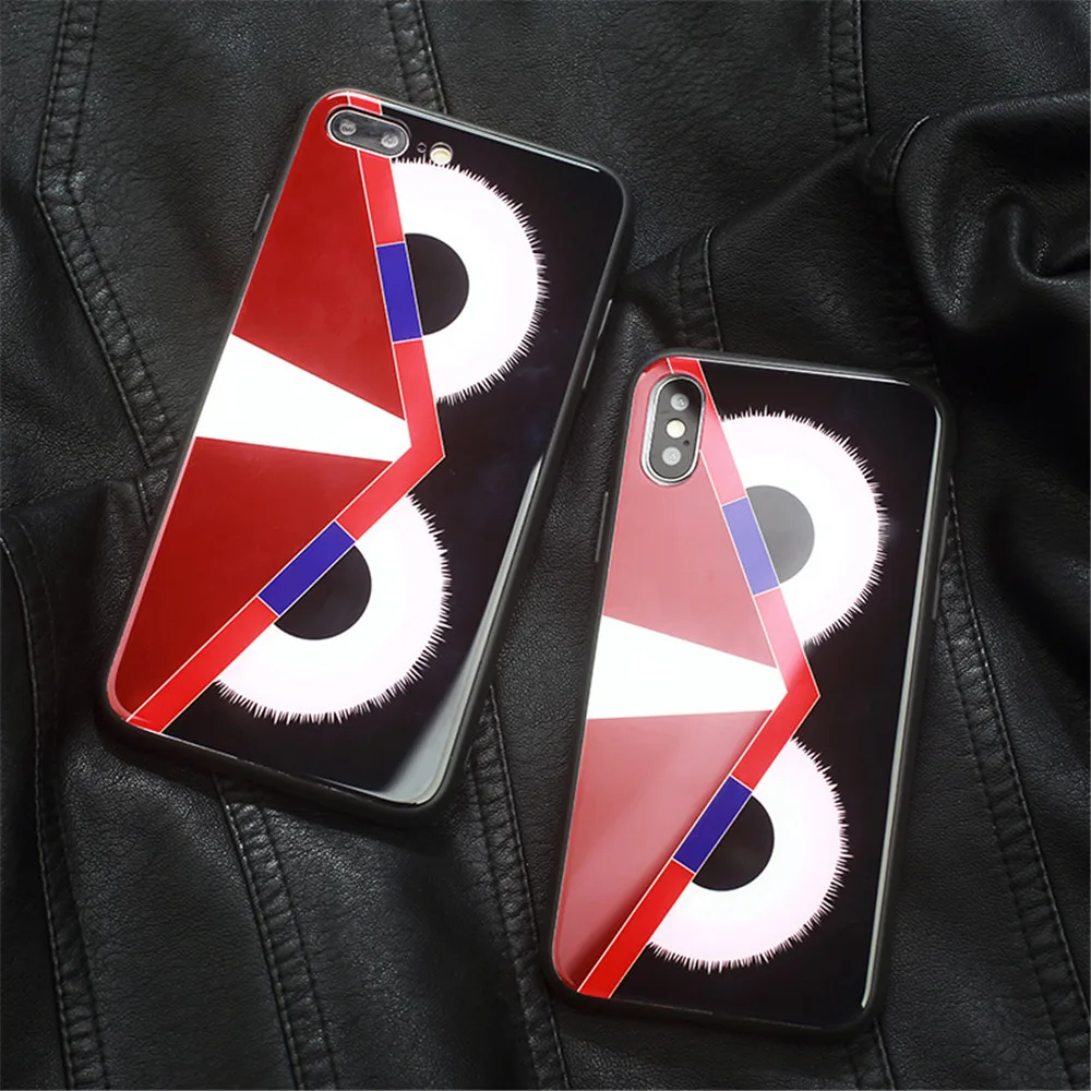 Luxury brand Tempered Glass Case For apple iPhone 8 plus case back cover phone bag x 7 6 6s for iphoneX |
