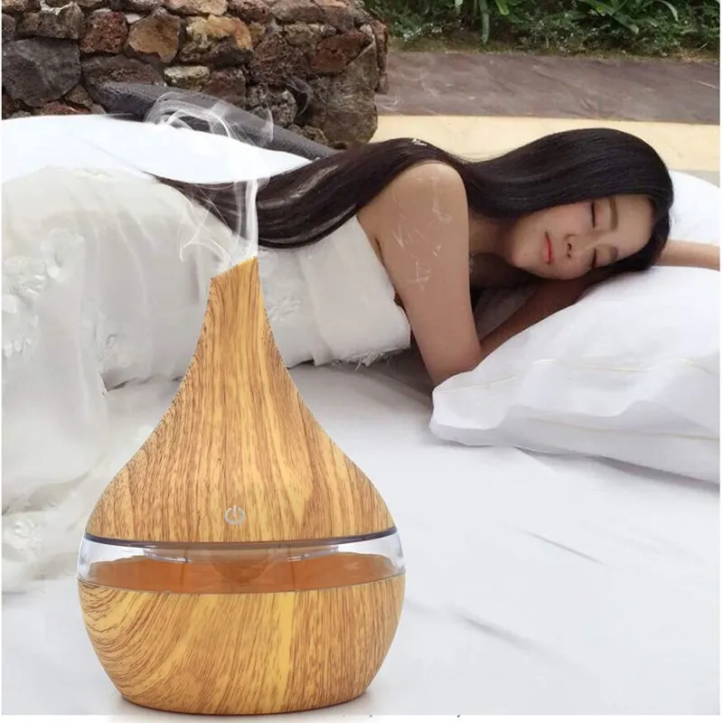 300ml USB Electric Aroma air diffuser wood Ultrasonic humidifier Essential oil Aromatherapy cool mist maker for home | Бытовая техника