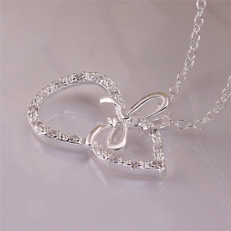 Мода 2017 г. серебро Цепочки и ожерелья Для женщин Лидер продаж горный хрусталь