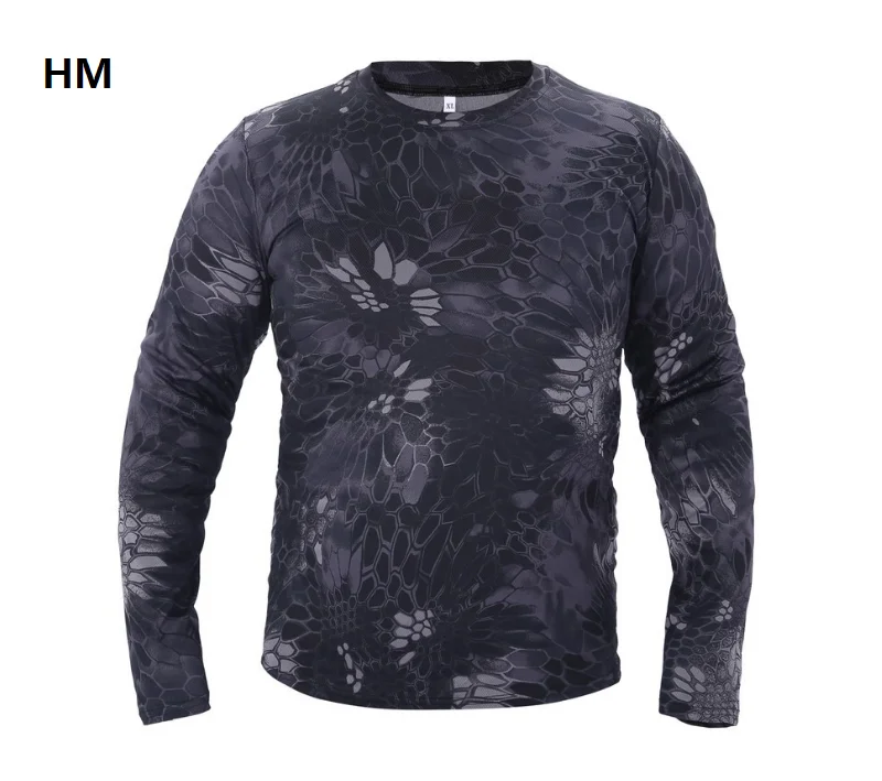Мужская футболка для охоты быстросохнущая дышащая с длинным рукавом камуфляжная