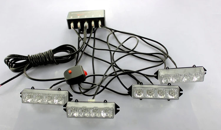 12v автомобиль мотоцикл Стиль Решетка Aux предупреждение вспышки светильник день